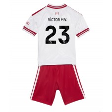 Liverpool Victor Munoz #23 Bortedraktsett Barn 2026-27 Kortermet (+ korte bukser)